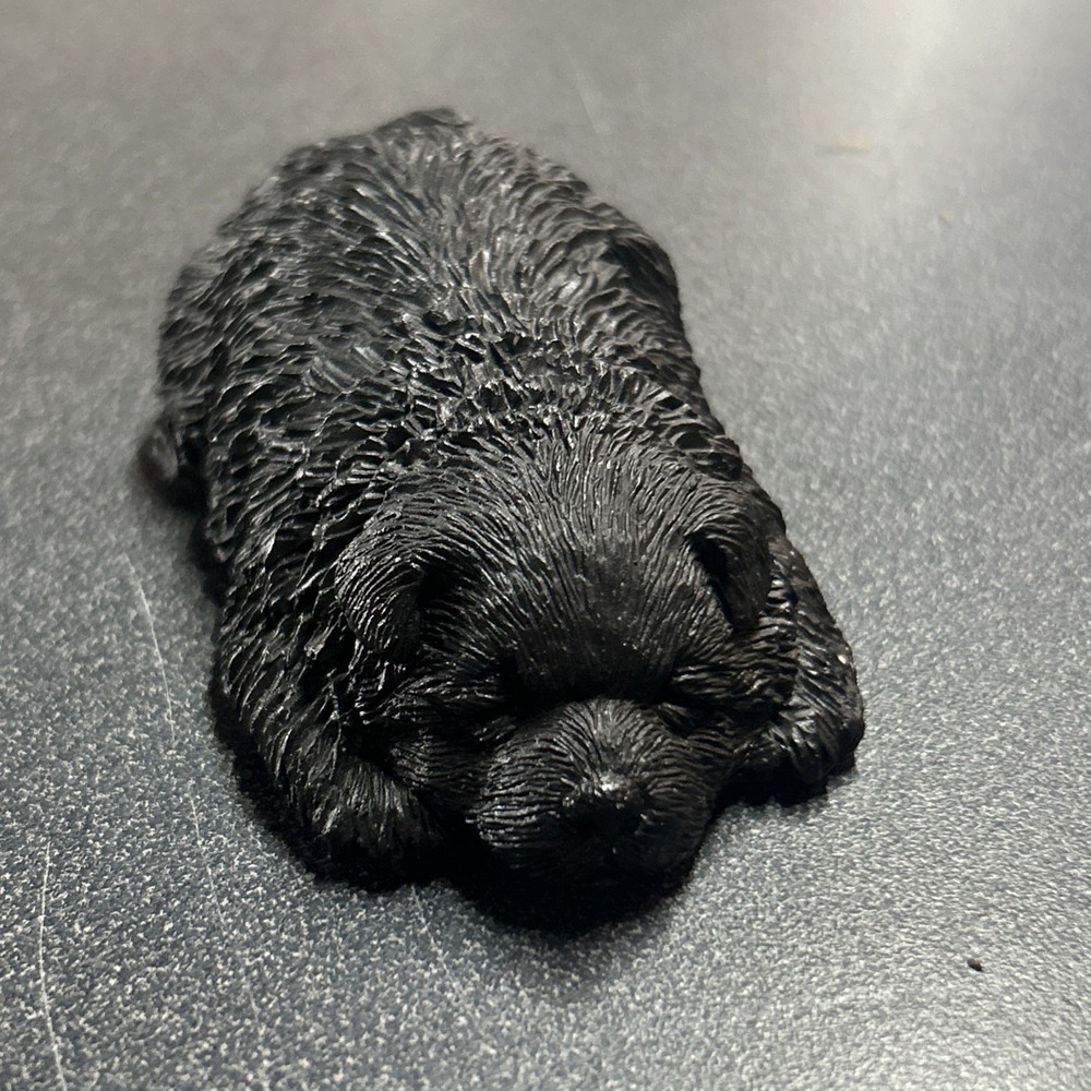 Vtg Sandicast Lil' Snoozers S48 Snuggles Black Fluff Dog Figurine